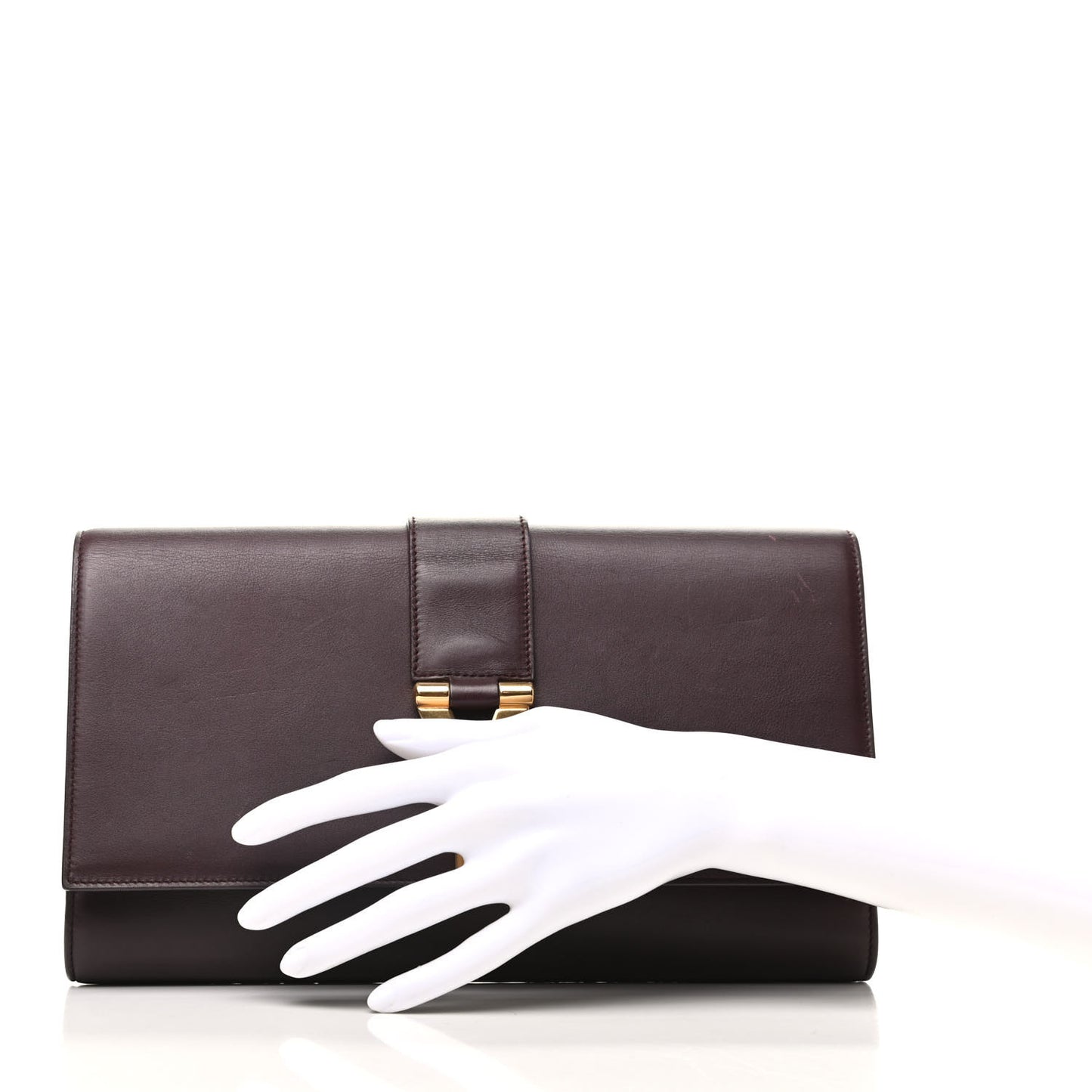 Calfskin Classic Y Ligne Clutch Bordeaux