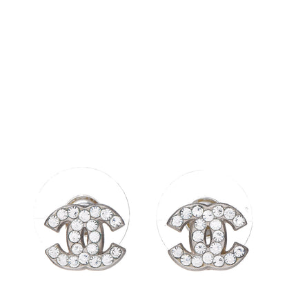 Chanel Crystal Mini Timeless CC Earrings Silver 1 of 4