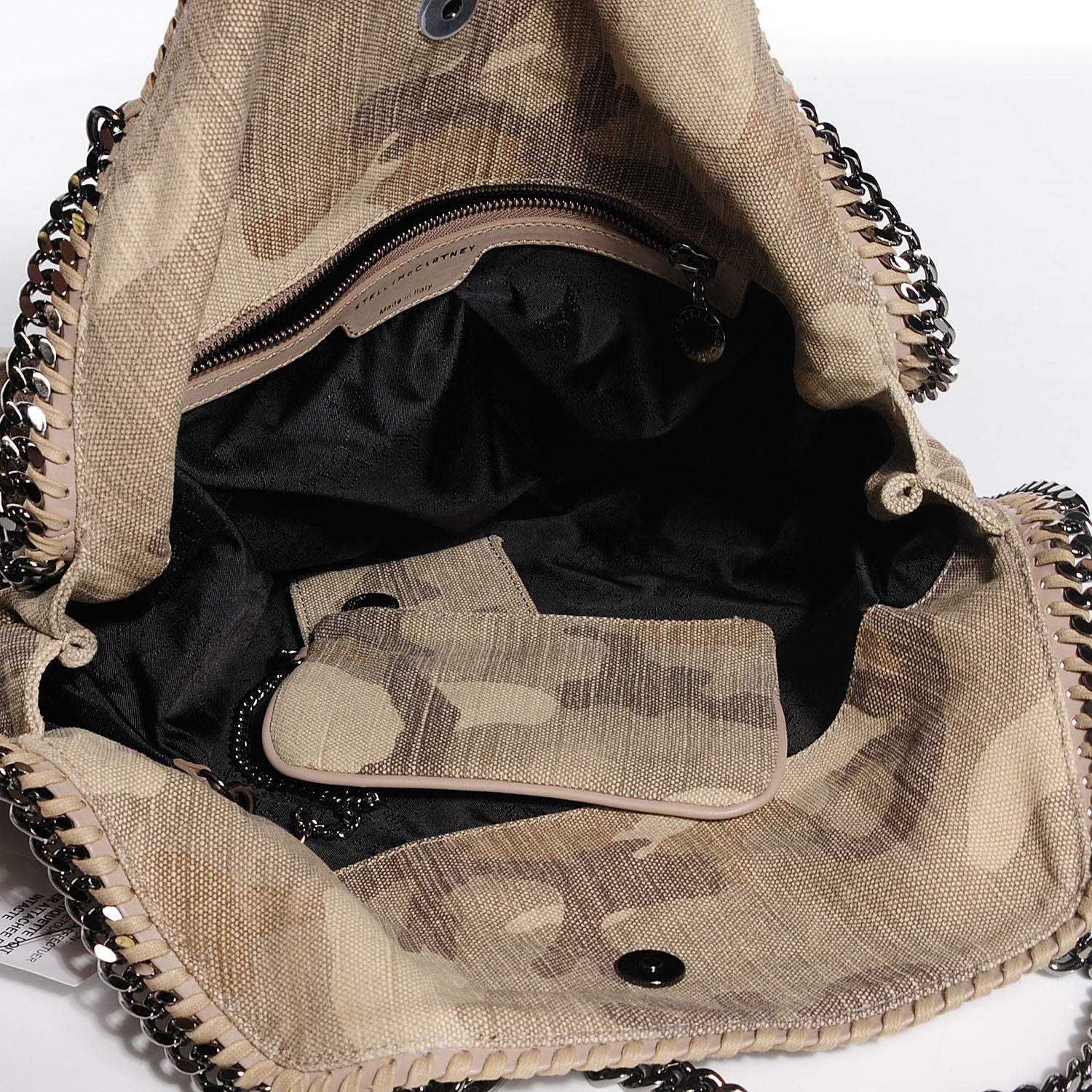 Stella McCartney Denim Camo Print Big Falabella Tote Khaki 5 of 9