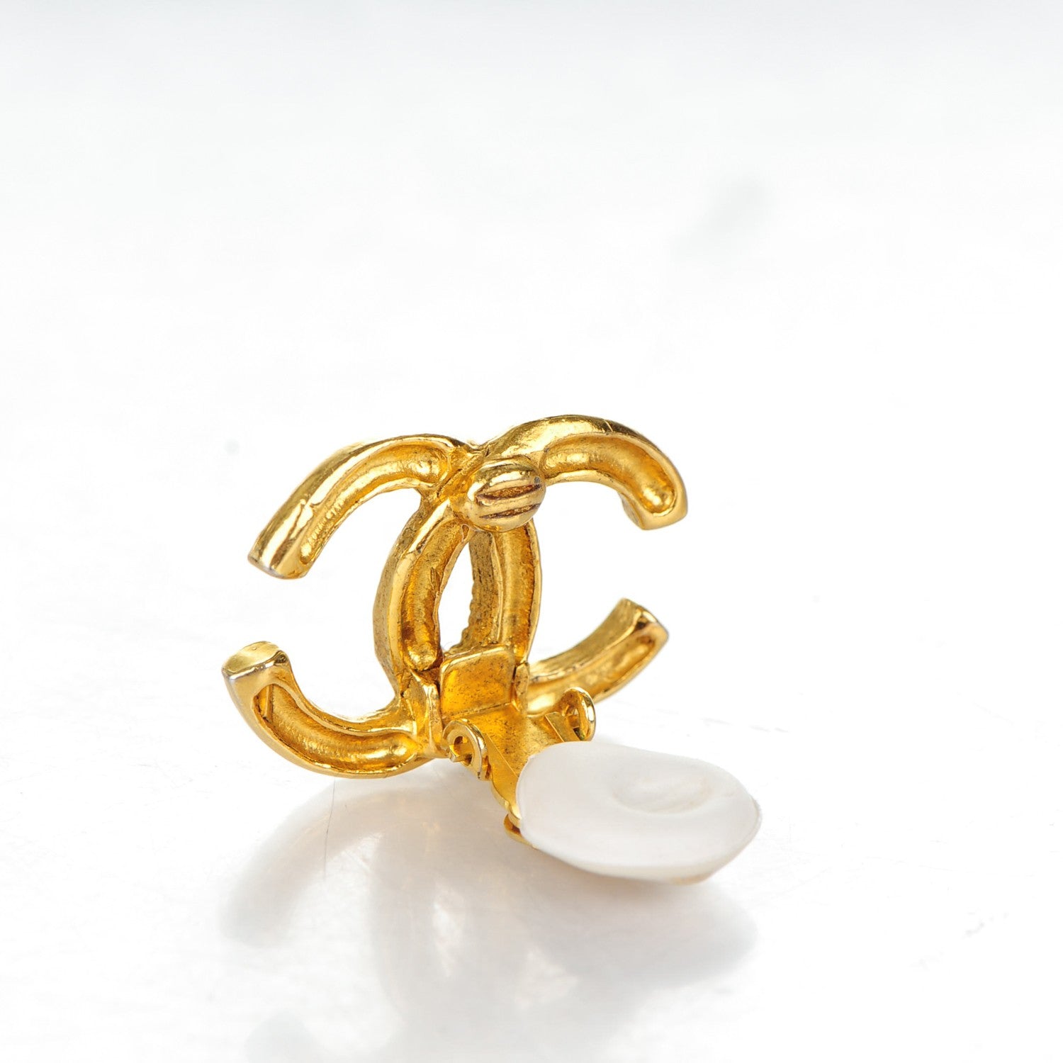 Chanel CC Clip On Earrings Gold 3 of 5