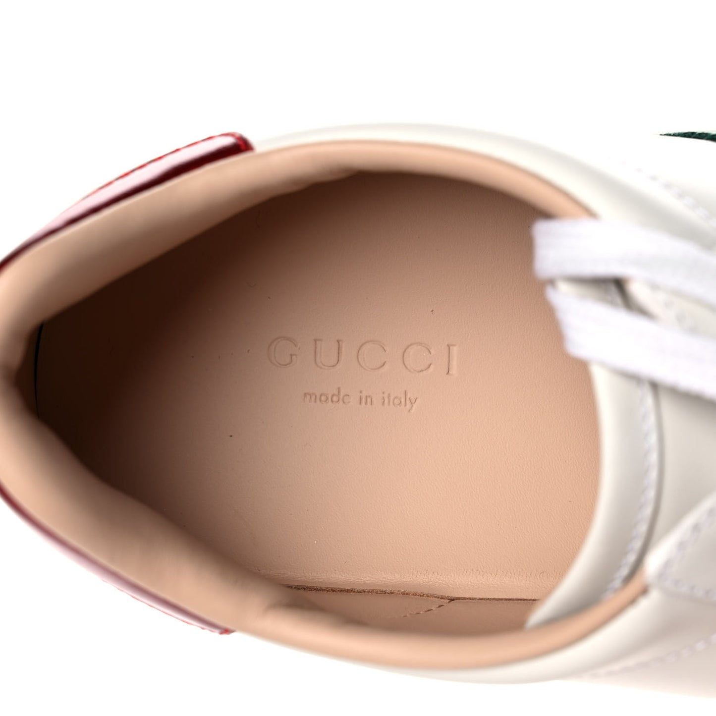 Calfskin Web Bee Embroidered Womens Ace Platform Sneakers 37.5 White