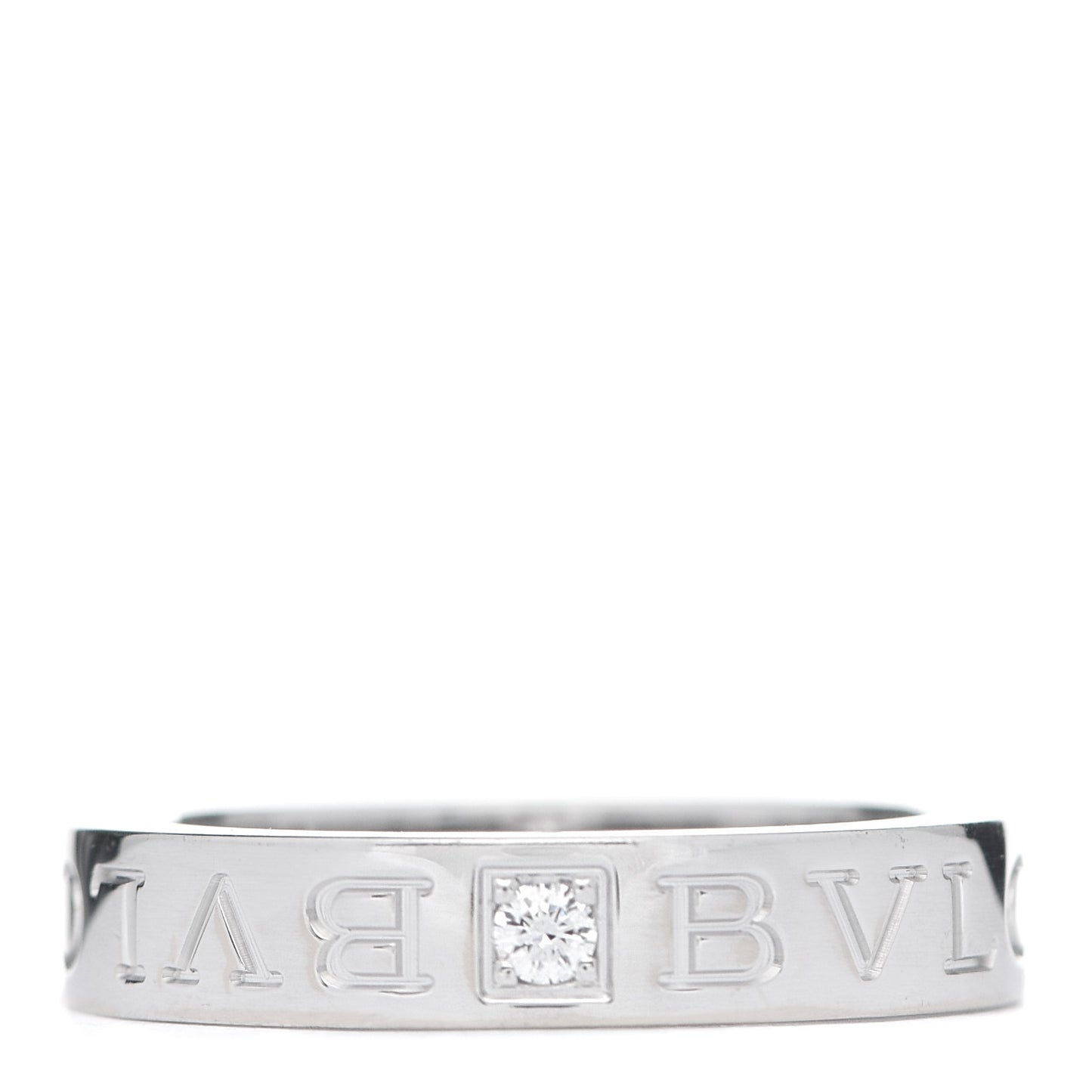 18K White Gold Diamond B.Zero1 Essential Band Ring 51 5.75