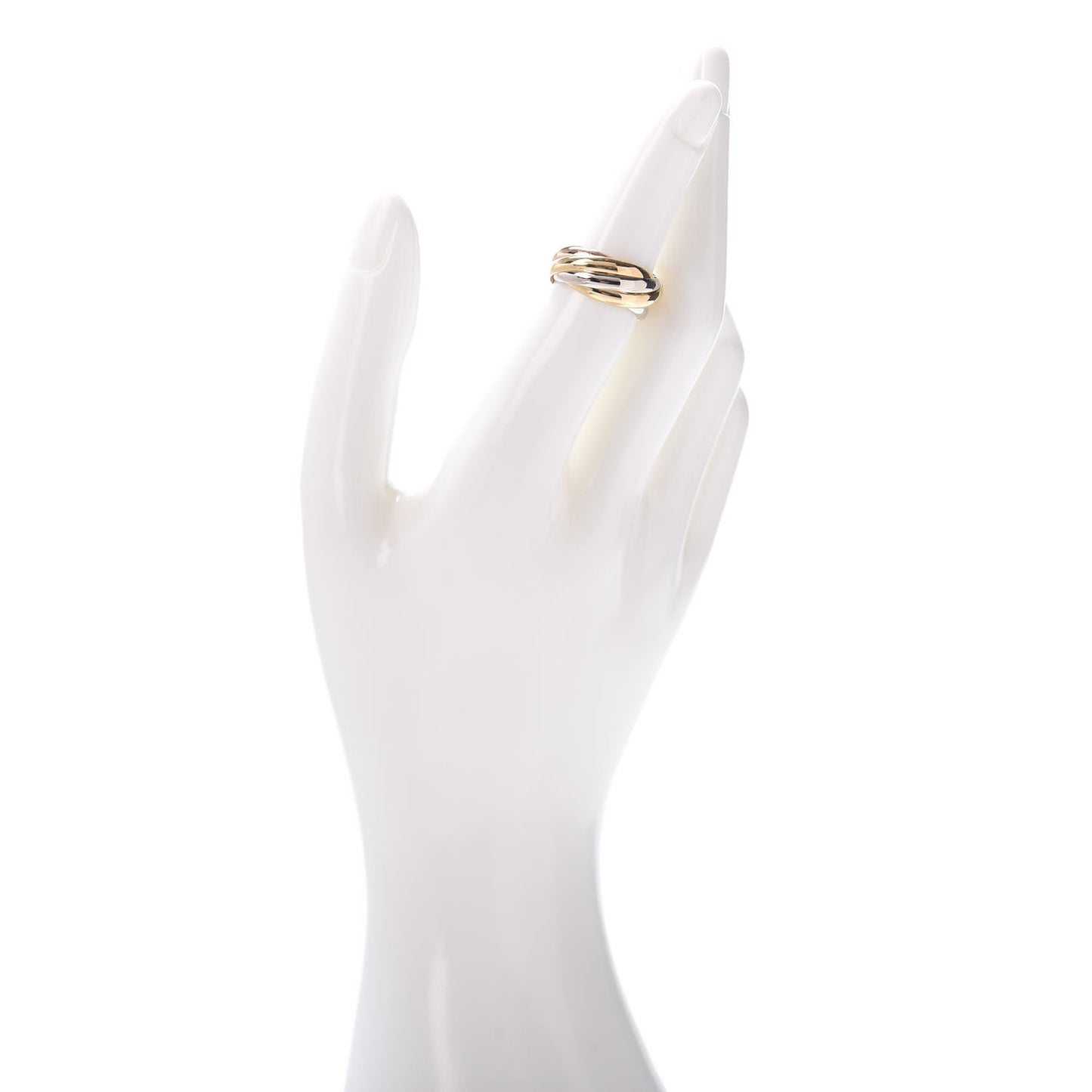 18K Pink Yellow White Gold Five Band Les Must De Trinity Ring 50 5.25