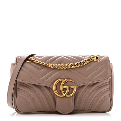 Gucci Calfskin Matelasse Small GG Marmont Shoulder Bag Porcelain Rose 1 of 11