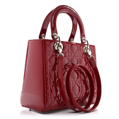 Christian Dior Patent Cannage Medium Lady Dior Red 3 of 13