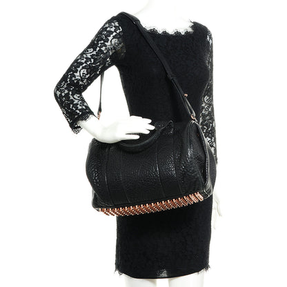 Alexander Wang Pebbled Lambskin Rocco Black w Rose Gold Hardware 2 of 7