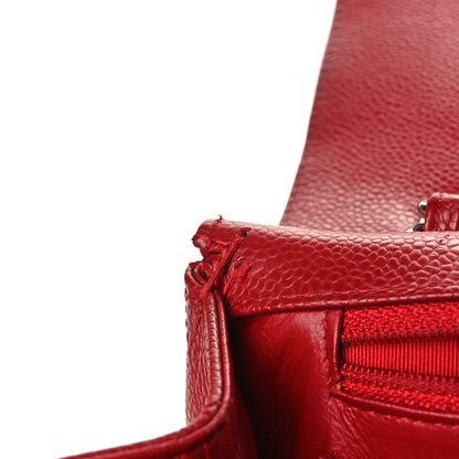 Chanel Caviar Quilted Maxi Single Flap Red 10 of 10