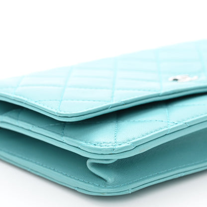 Chanel Lambskin Quilted Wallet On Chain WOC Turquoise 8 of 10