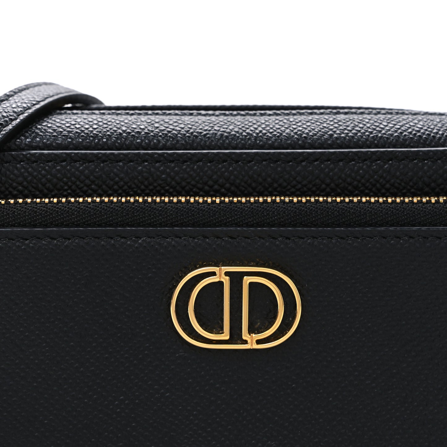 Grained Calfskin Caro Double Pouch Black