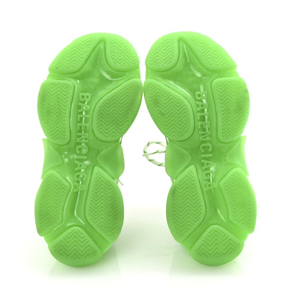 Balenciaga Fabric Mesh Clear Sole Womens Triple S Sneakers 36 Fluo Green 6 of 8