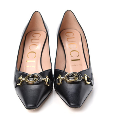 Gucci Malaga Kid Zumi 75mm Pumps 38 Black 2 of 11