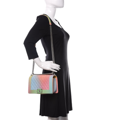 Chanel Caviar Quilted Medium Rainbow Boy Flap Multicolor 2 of 11