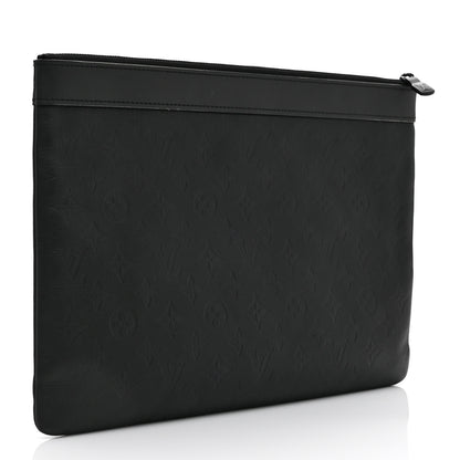 Louis Vuitton Calfskin Monogram Shadow Discovery Pochette Black 3 of 10