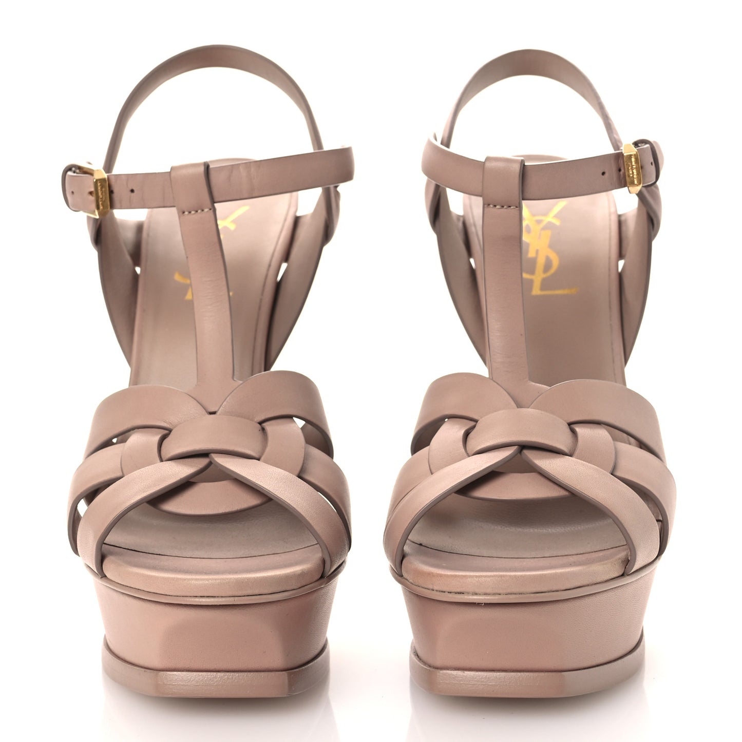Calfskin Tribute 105 Platform Sandals 37 Nude