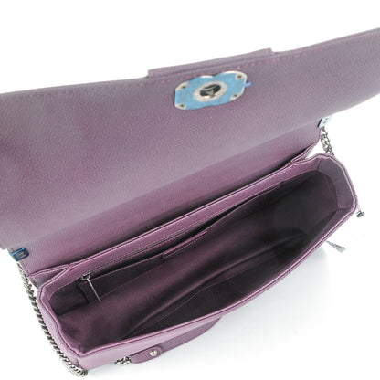 Chanel Washed Caviar Quilted Large Turn Around Ligne Flap Dark Purple 5 of 8