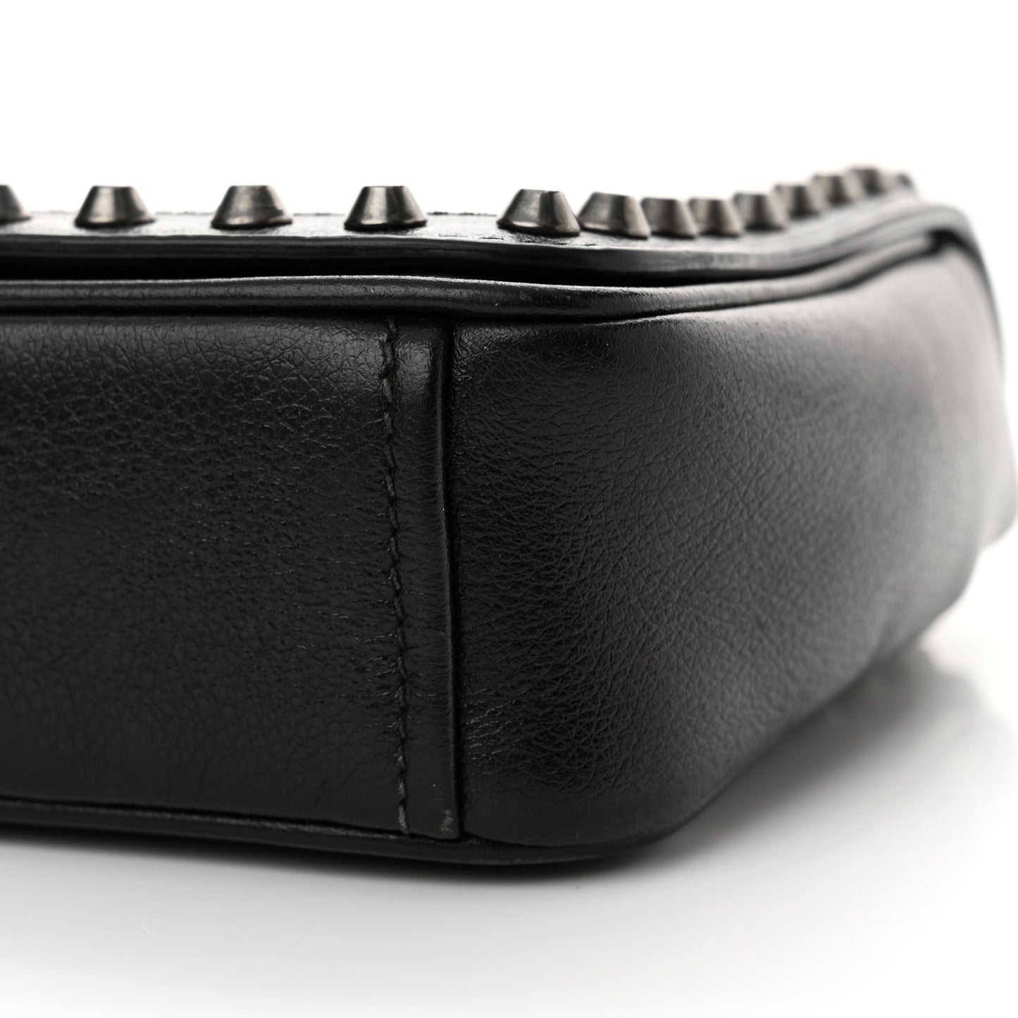 Glace Calfskin Studded Crossbody Black