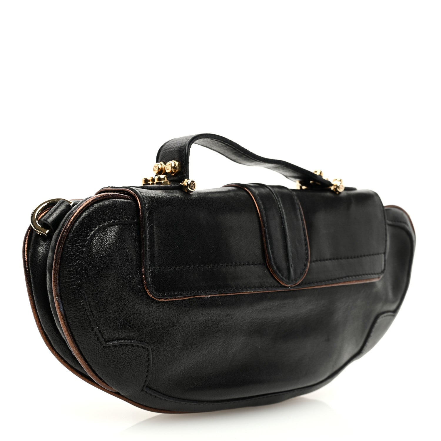 Fendi Zucca Vanity Mirror Clutch Black 3 of 10