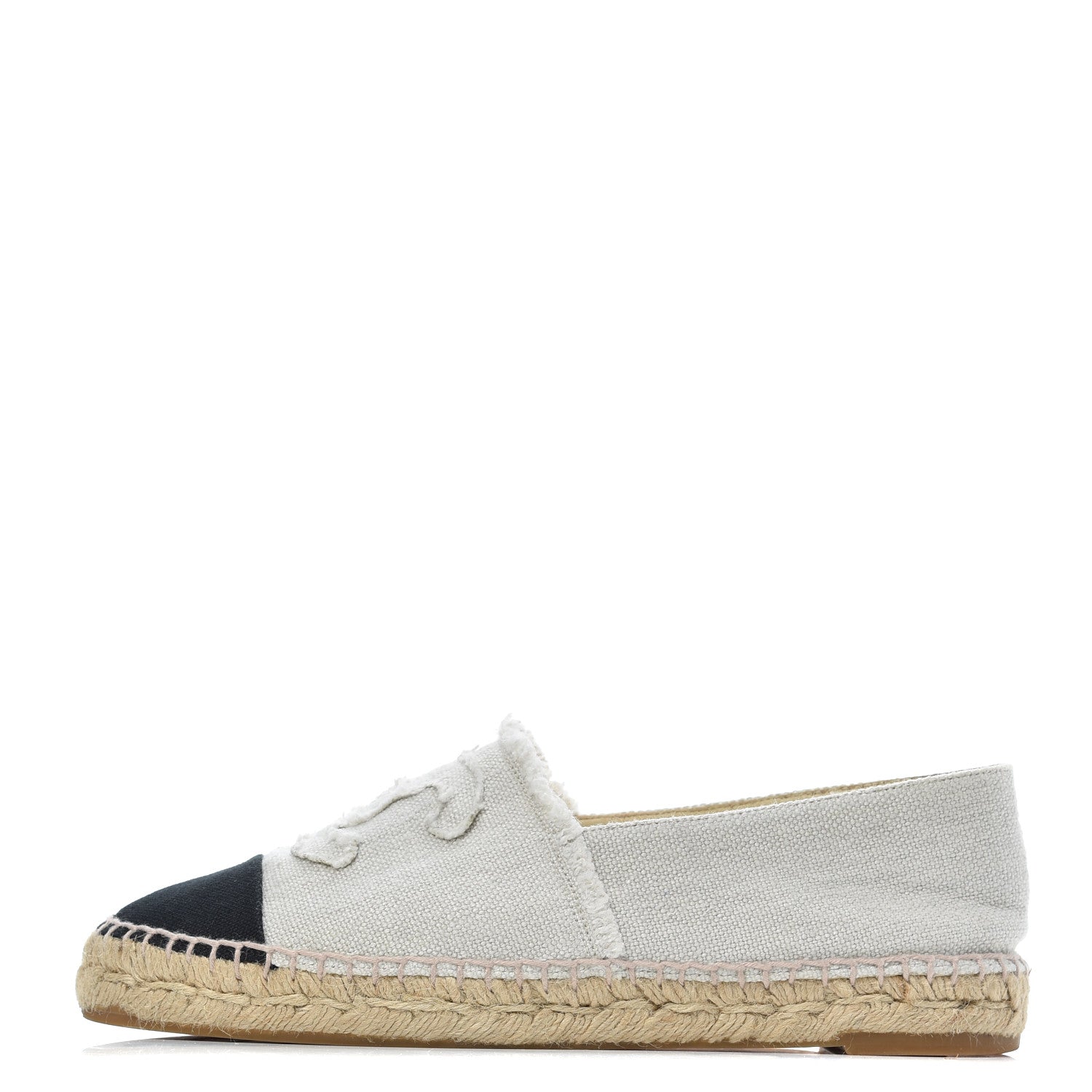 Chanel Linen CC Espadrilles 39 Beige Black 1 of 23