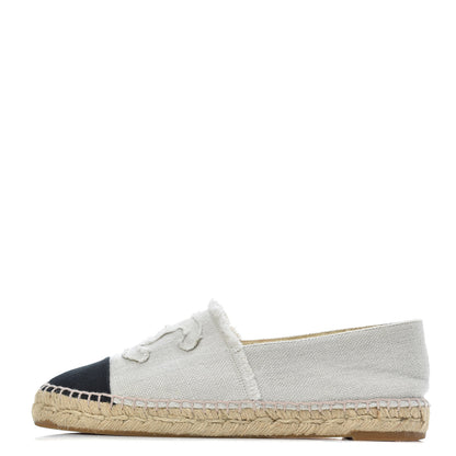 Chanel Linen CC Espadrilles 39 Beige Black 1 of 23