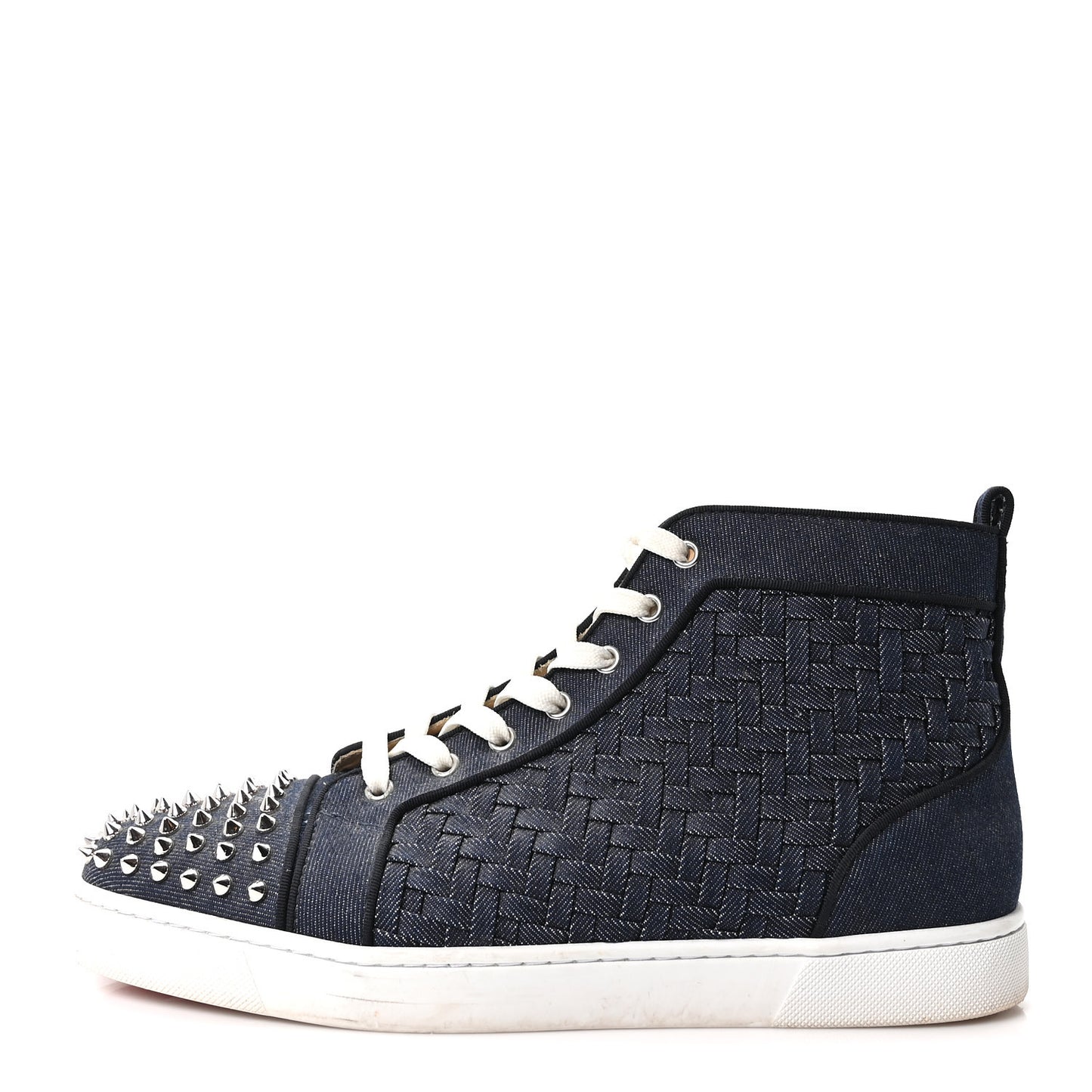 Denim Woven Lou Spikes Flat Sneakers 44.5 Blue