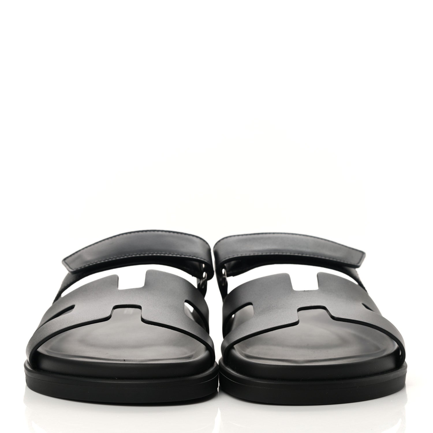 Hermes Calfskin Womens Chypre Sandals 38 Black 2 of 9