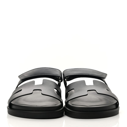 Hermes Calfskin Womens Chypre Sandals 38 Black 2 of 9