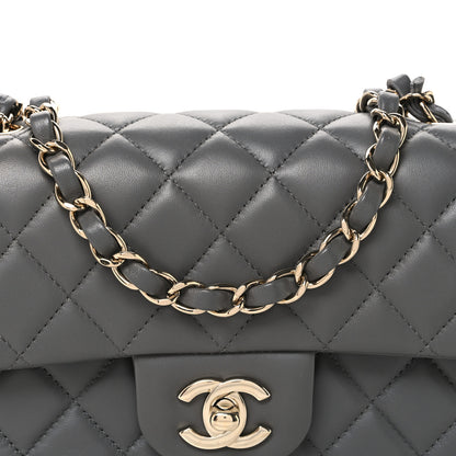 Chanel Lambskin Quilted Mini Rectangular Flap Grey 8 of 12