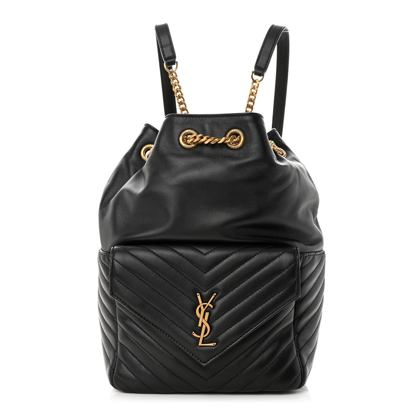 Lambskin Matelasse Monogram Joe Backpack Black