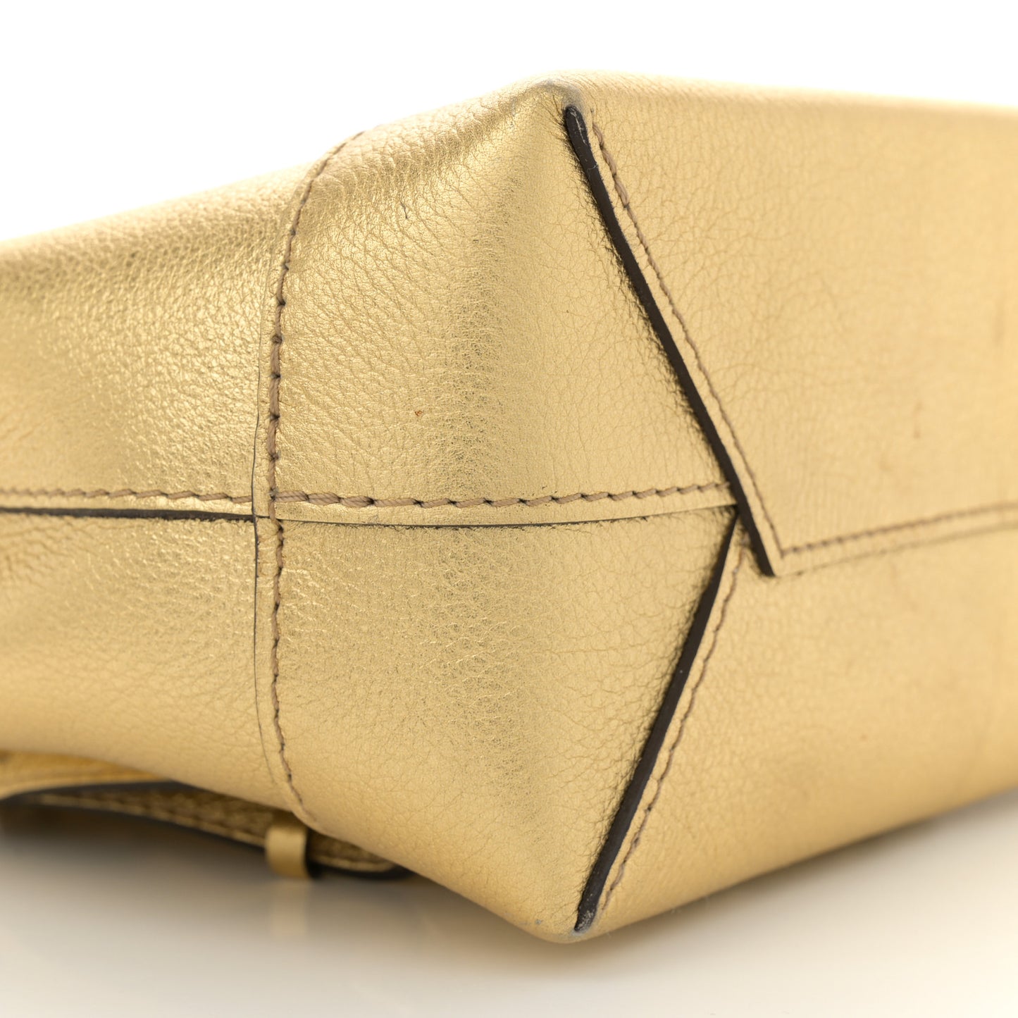 Metallic Calfskin Lockme Mini Backpack Gold