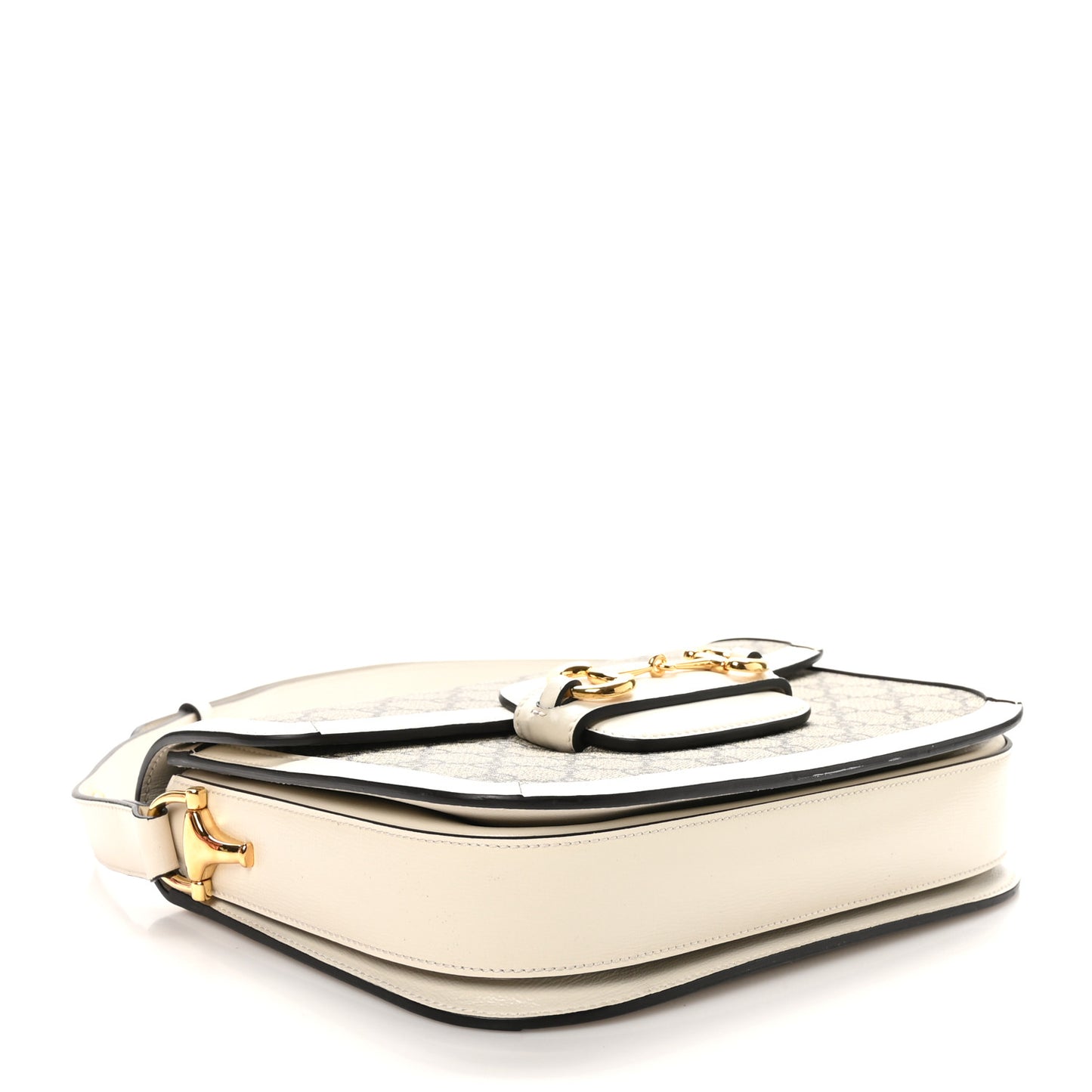 GG Supreme Monogram Horsebit 1955 Shoulder Bag Beige Mystic White