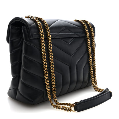 Saint Laurent Calfskin Y Quilted Monogram Small Loulou Chain Satchel Black 3 of 10