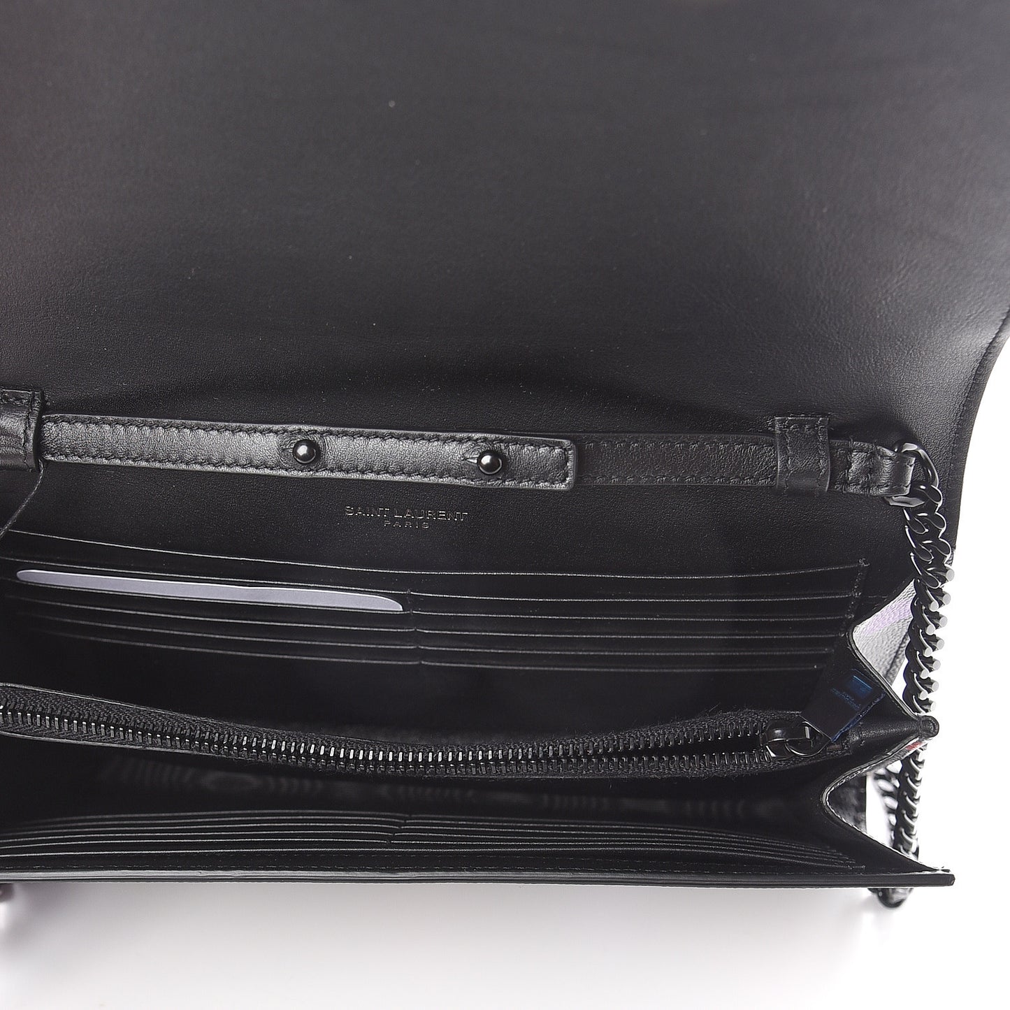 Grain De Poudre Monogram Chain Wallet Black Confetti