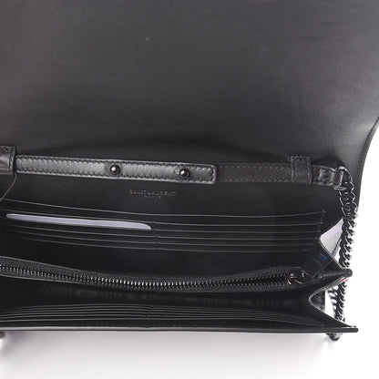 Saint Laurent Grain De Poudre Monogram Chain Wallet Black Confetti 4 of 7