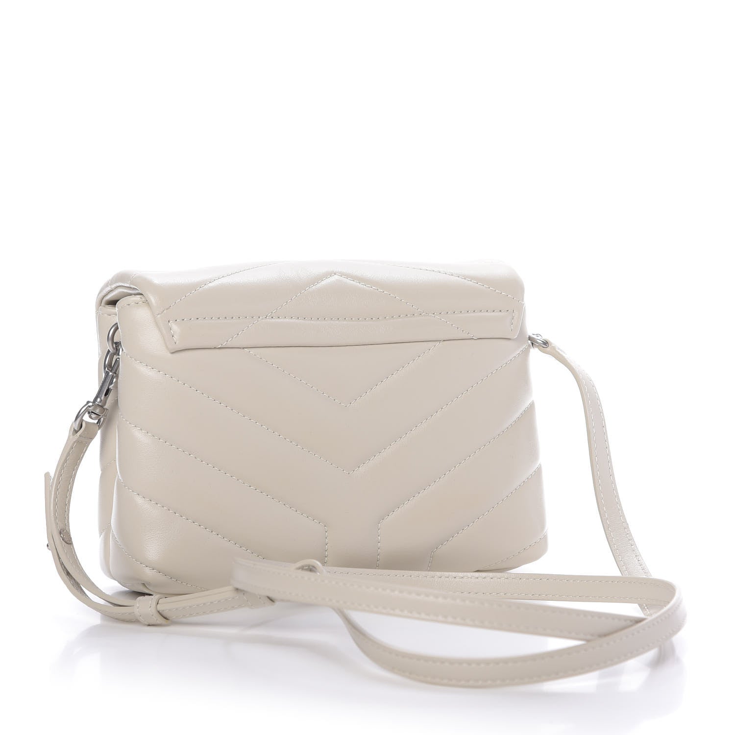 Saint Laurent Calfskin Y Quilted Monogram Toy Loulou Satchel Ivory 3 of 9