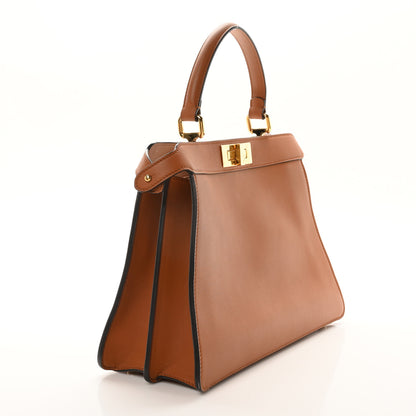 Fendi Vitello Seta Shiny Nappa Medium Peekaboo I SEE U Satchel Brandy Light Rose 3 of 11