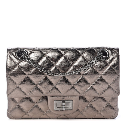 Chanel Metallic Aged Calfskin 2.55 Reissue 224 Flap Pewter 1 of 10