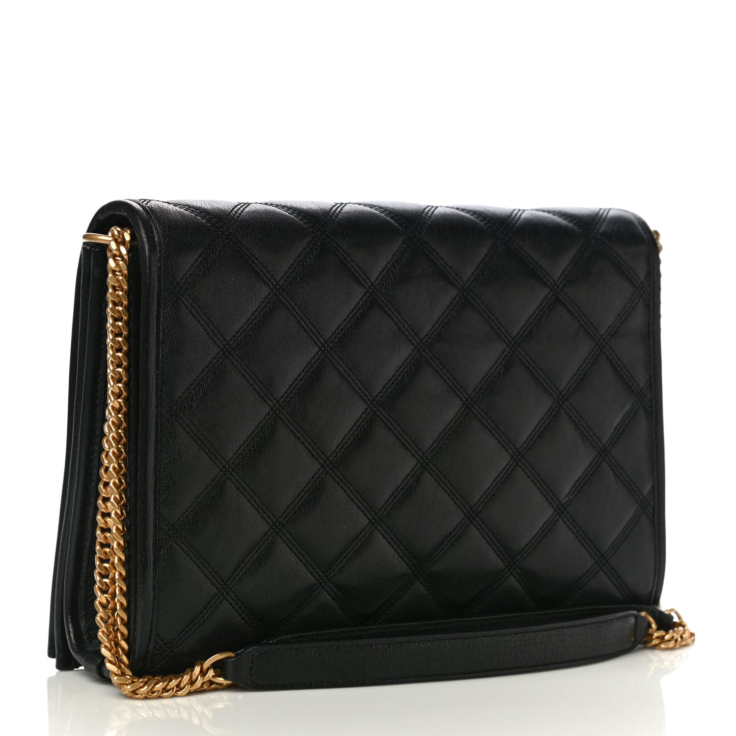 Lambskin Quilted Small Becky Chain Bag Black