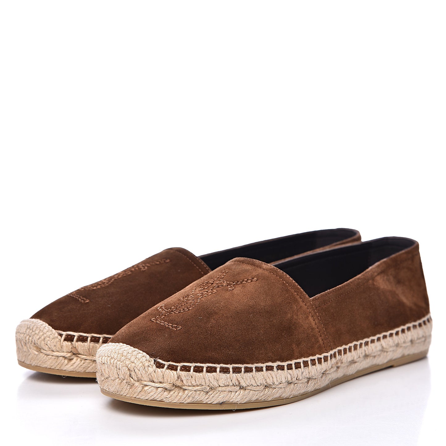 Suede Monogram Espadrilles 36.5 Brown