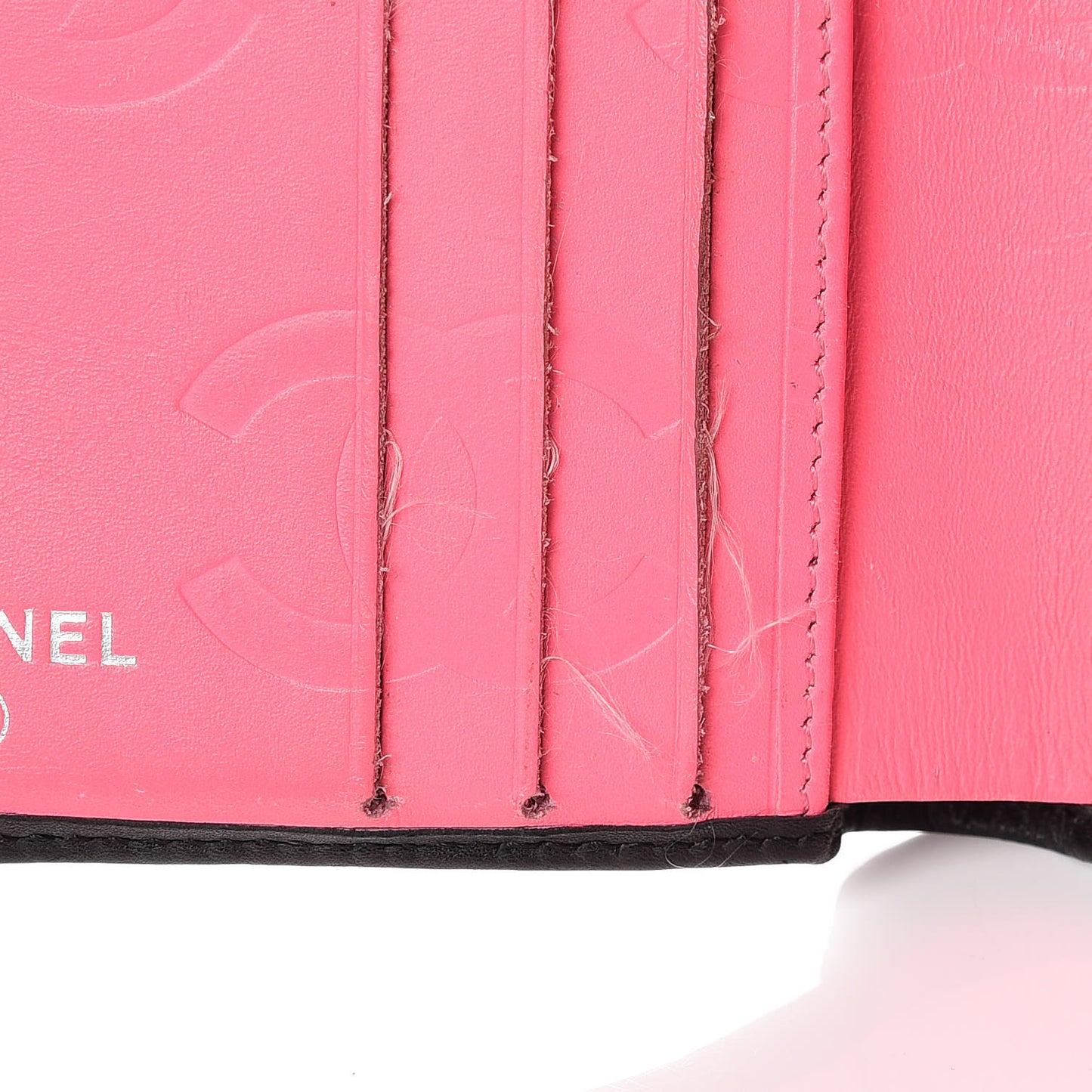 Calfskin Quilted Cambon Bi-Fold Wallet Black