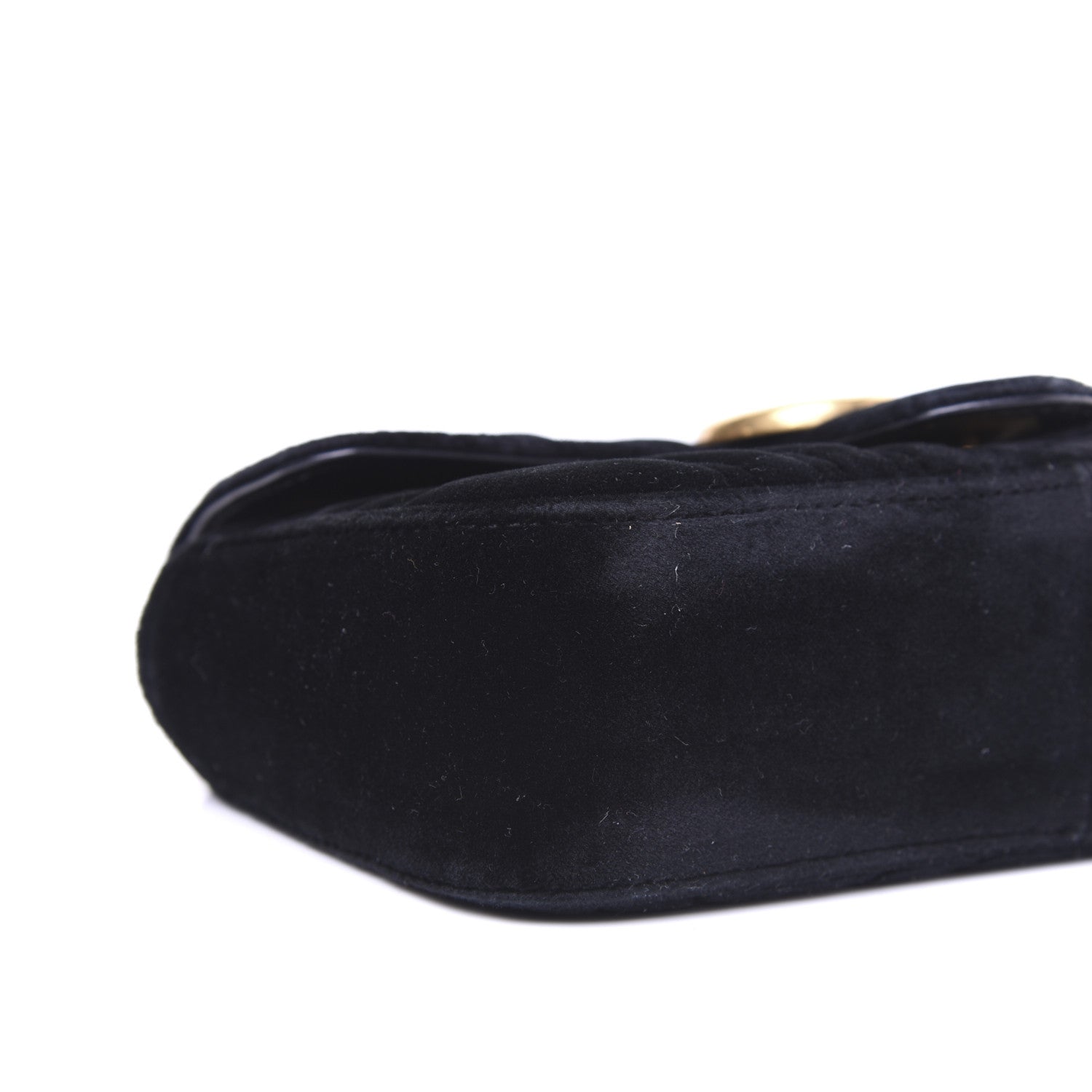 Gucci Velvet Matelasse Mini GG Marmont Shoulder Bag Black 6 of 14