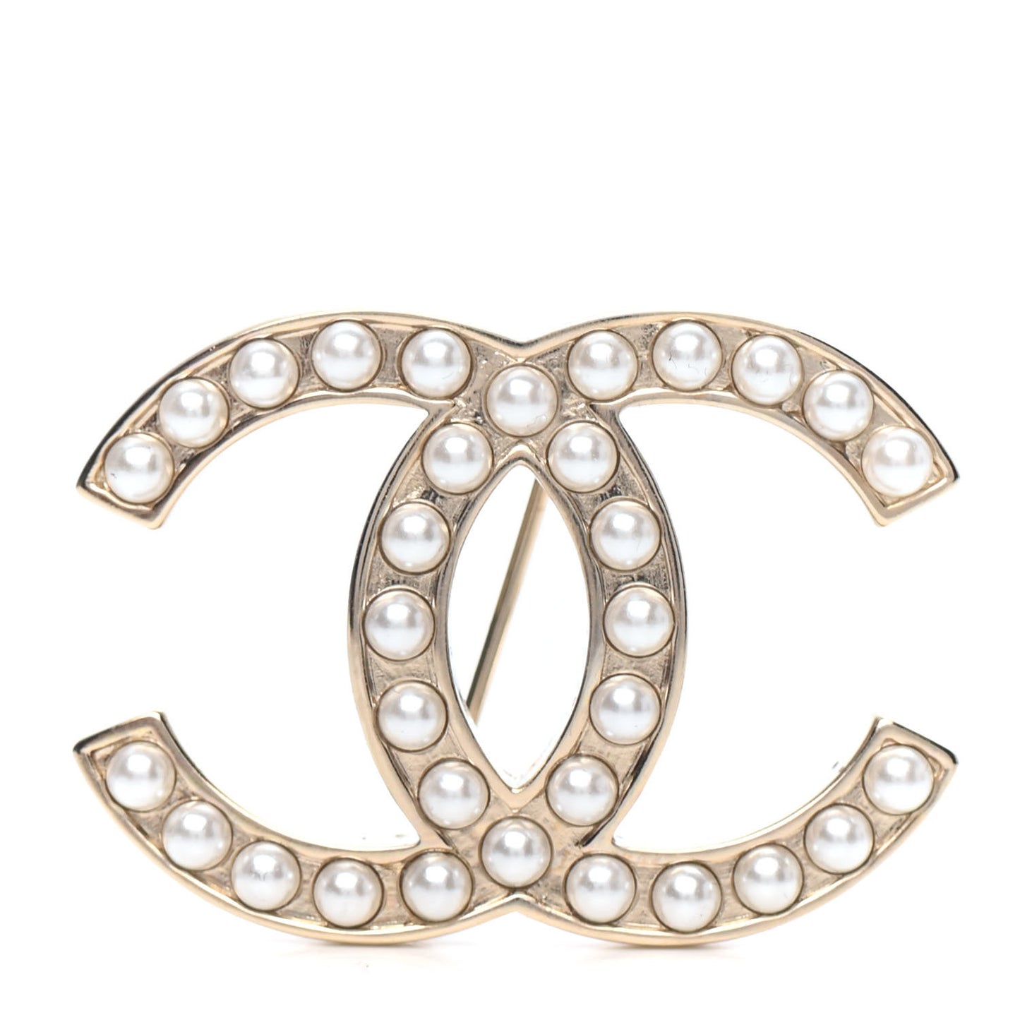 Pearl CC Brooch Gold