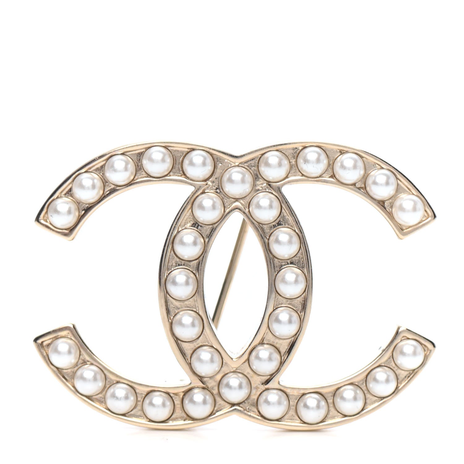 Chanel Pearl CC Brooch Gold 1 of 3
