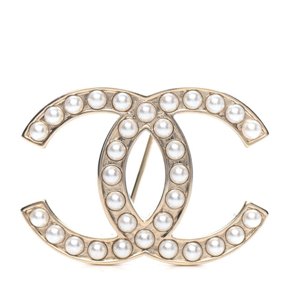 Chanel Pearl CC Brooch Gold 1 of 3
