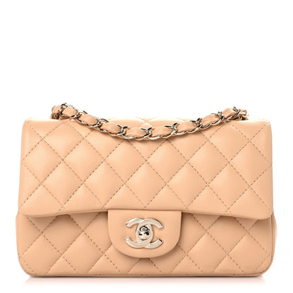 Chanel Lambskin Quilted Mini Rectangular Flap Beige 1 of 10