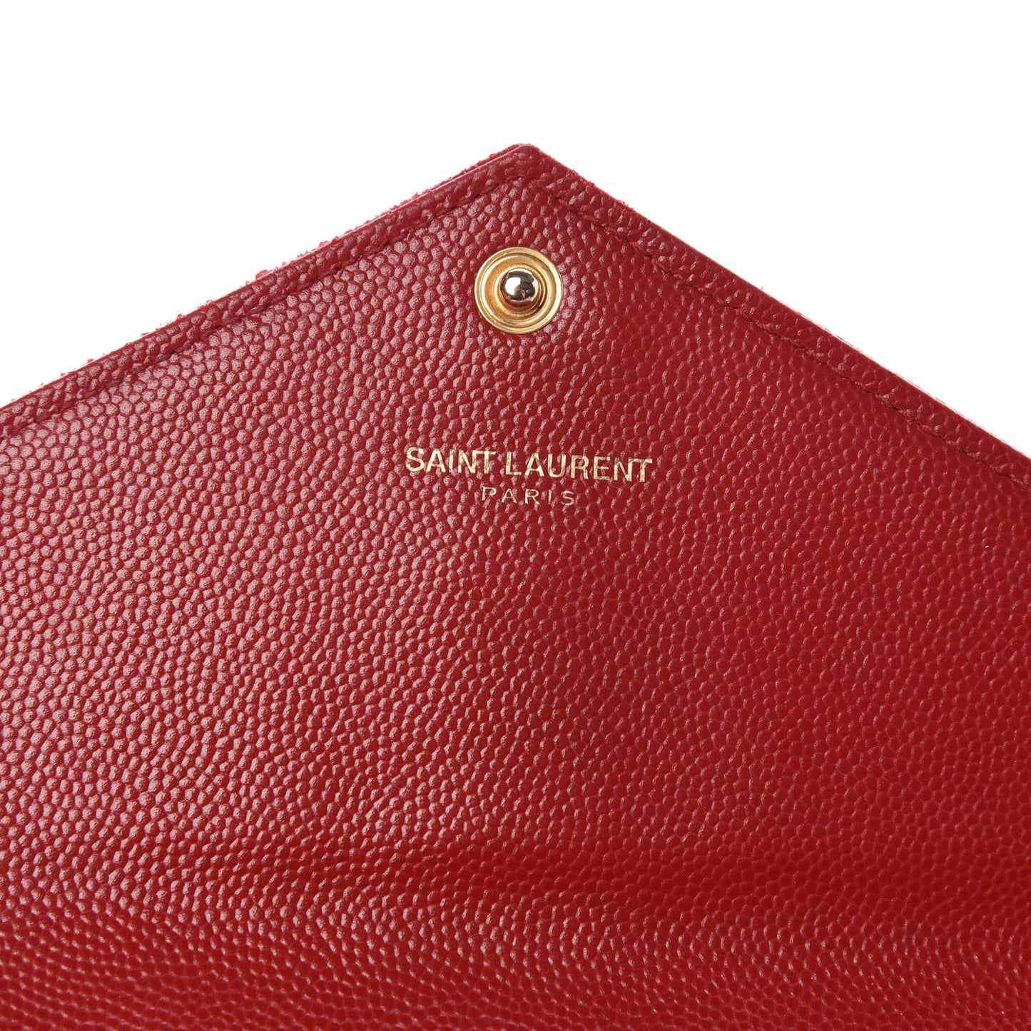 Grain De Poudre Matelasse Chevron Monogram Flap Wallet Red