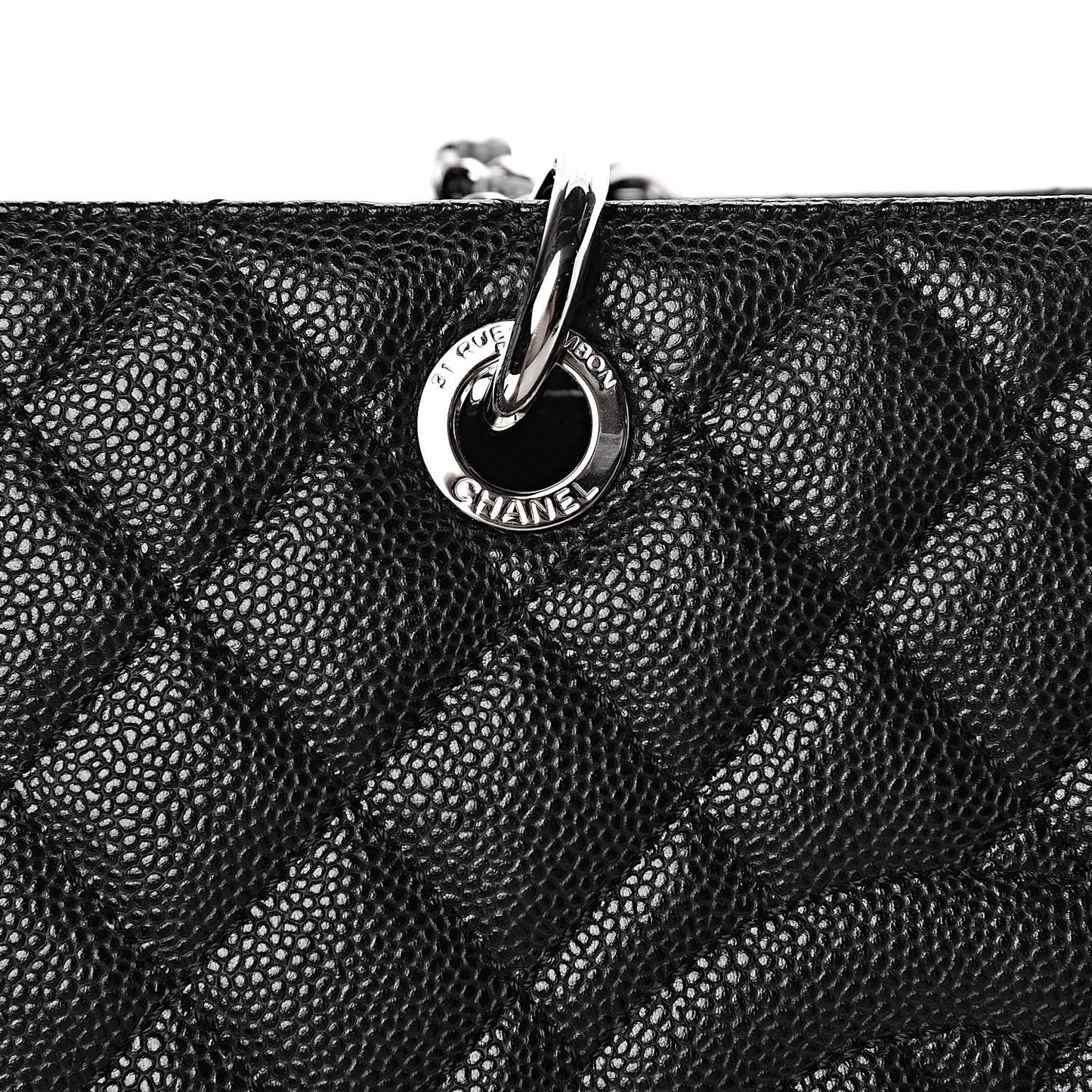 Caviar Quilted Grand Shopping Tote GST Black