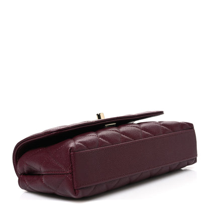 Chanel Caviar Quilted Coco Handle East West Clutch With Chain Dark Burgundy 4 of 11