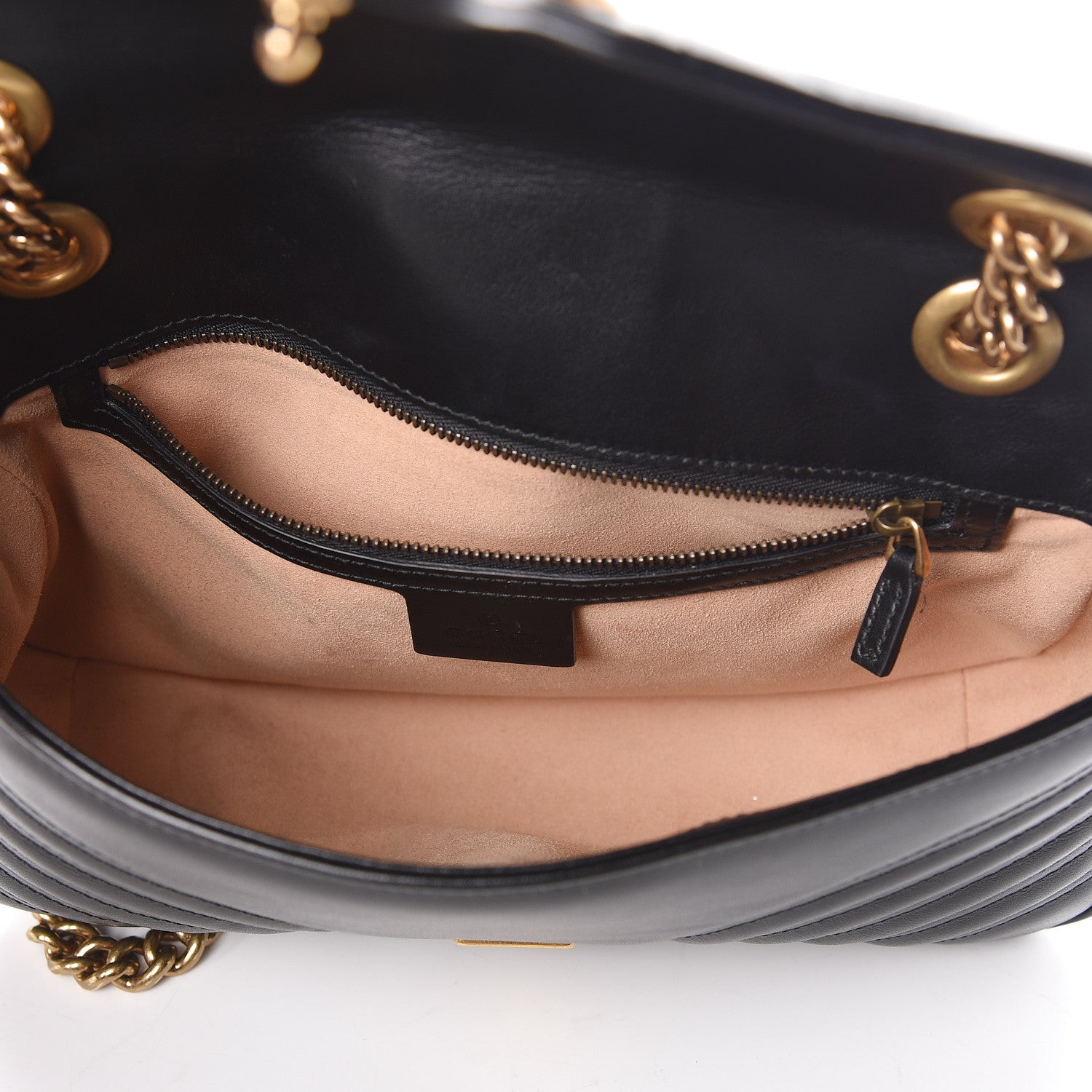 Gucci Calfskin Matelasse Small GG Marmont Shoulder Bag Black 5 of 10