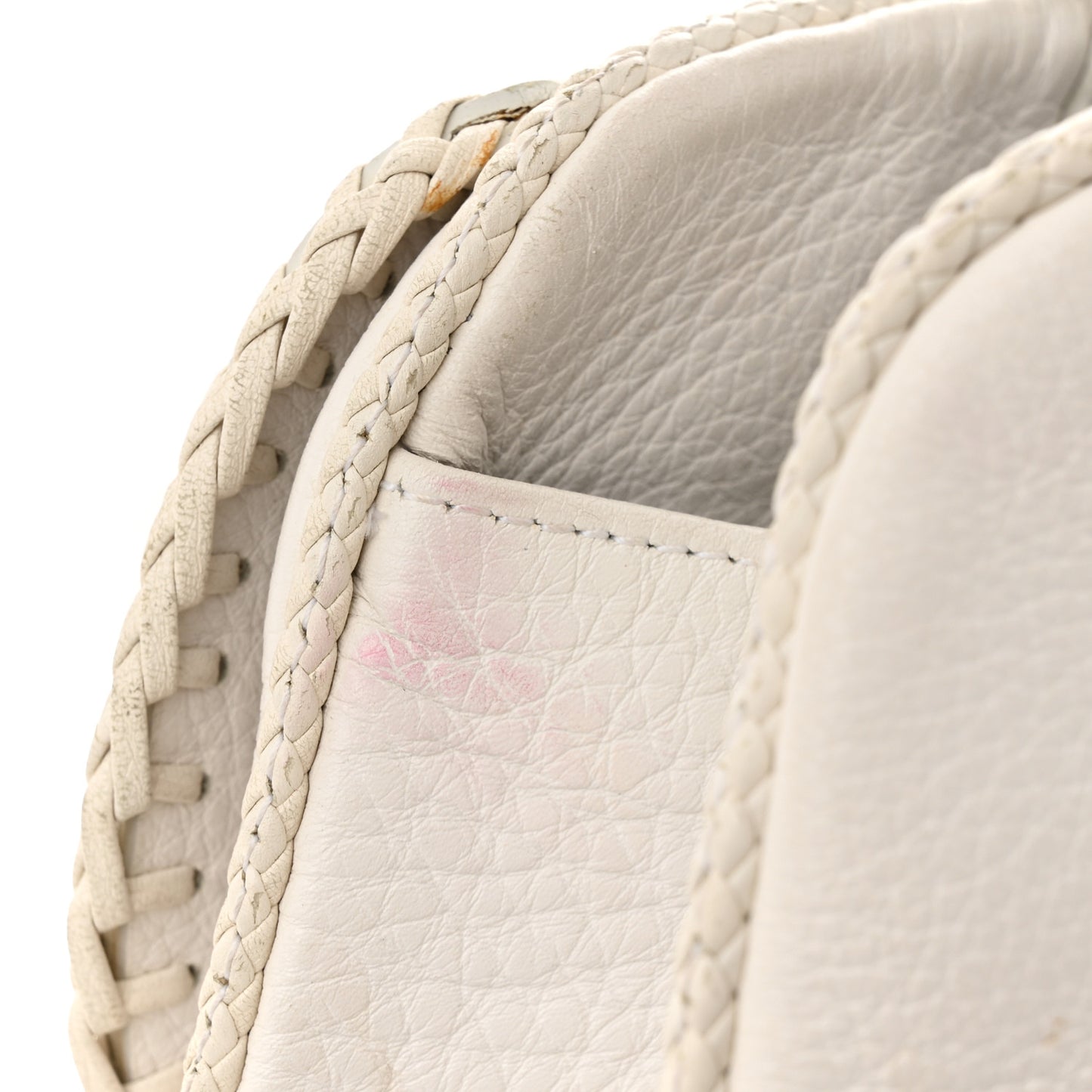 Calfskin Braided Gaucho Double Saddle Bag White