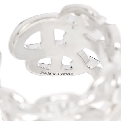 Hermes Sterling Silver GM Chaine d'Ancre Enchainee Band Ring 53 6.25 6 of 7
